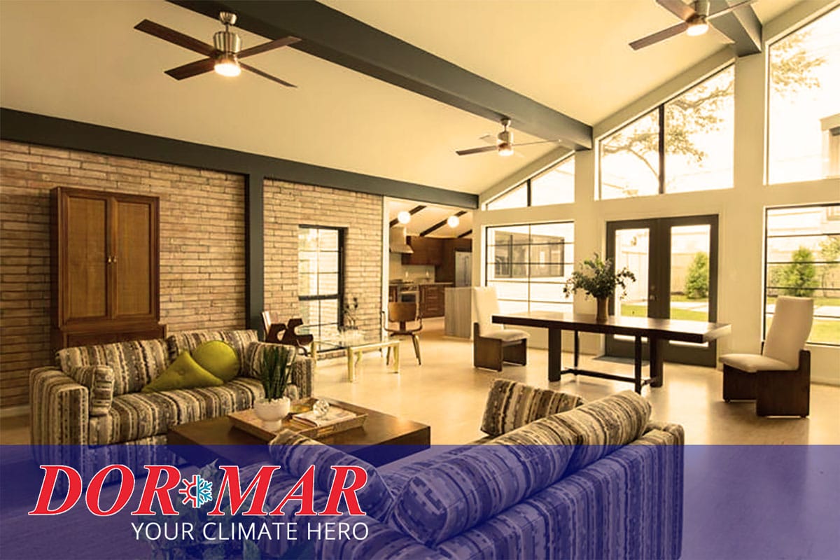 Use fans in vaulted ceilings to better manage the temperature and save on energy costs. Dor-Mar Heating and Air Conditioning.