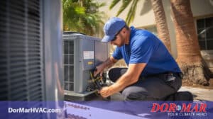 Dor-Mar HVAC technician recharging r22 coolant